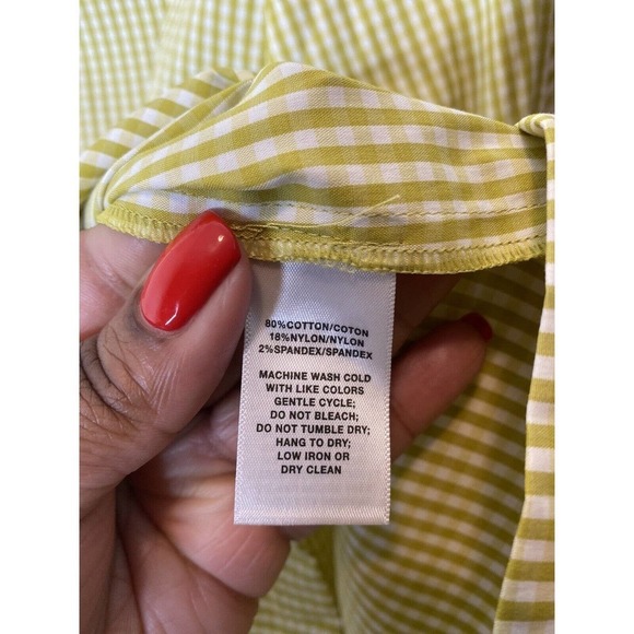 Lafayette 148 New York Margarita Ithaca Gingham Mini Check Blouse Size P (0-2) - Picture 6 of 7